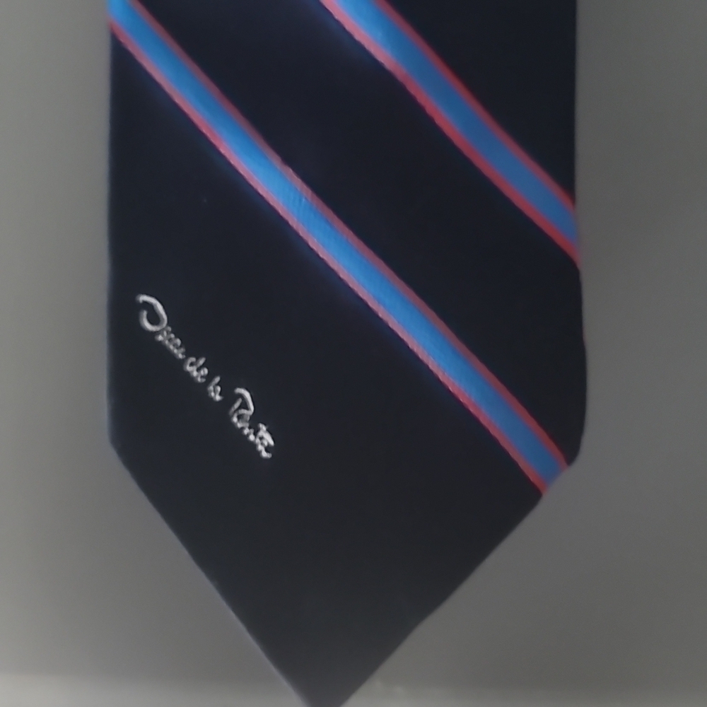 OSCAR de la Renta Vintage 90's Navy Striped Men's Tie